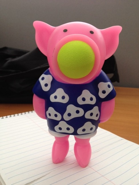  iPhone photo of toy pig. 