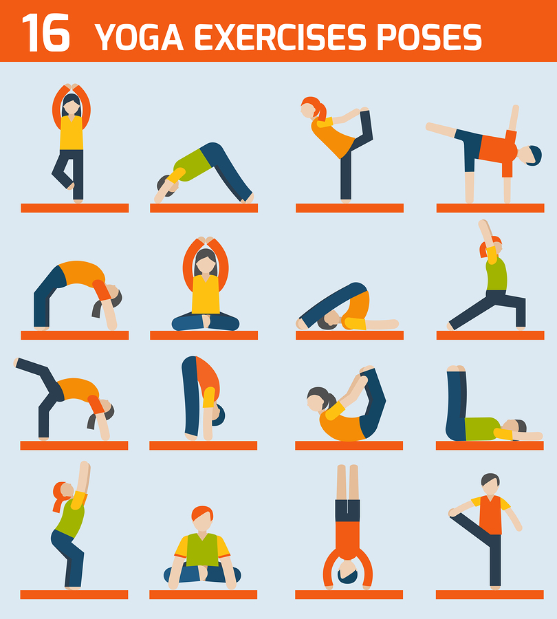  Yoga exercised icons |  Macrovector  