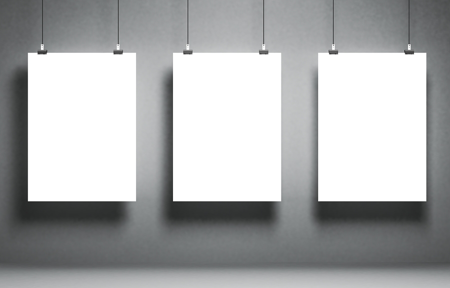  Stock image of blank white panels by  3DProfi . 