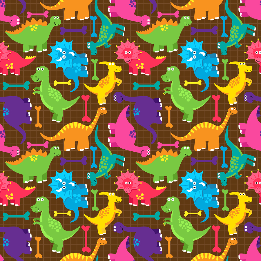   Seamless dinosaur vector background pattern  