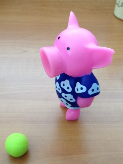  iPhone photo of toy pig. 