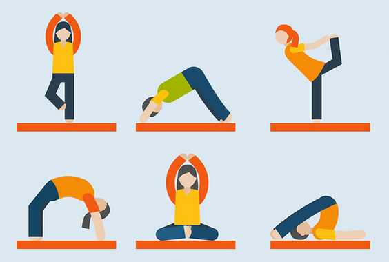   Yoga Graphics and Icons for Marketing Zen  