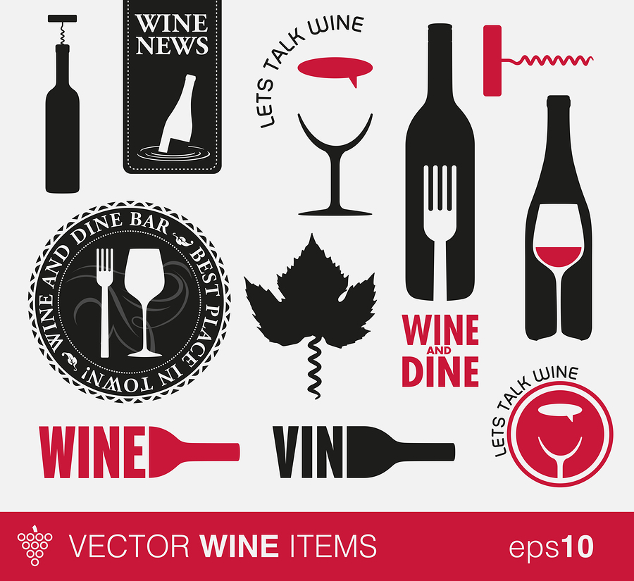  Wine icons and labels |  Twin design  