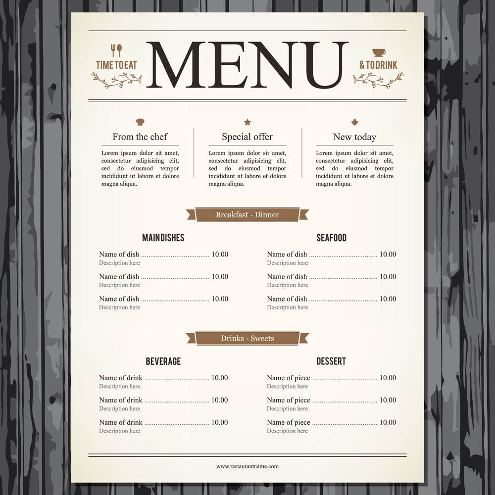  Illustration of restaurant menu design |  L.M.V  