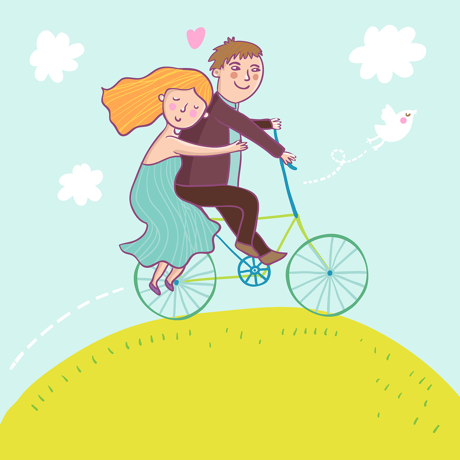   Couple Riding a Bicycle in Summer image ©smilewithjul  