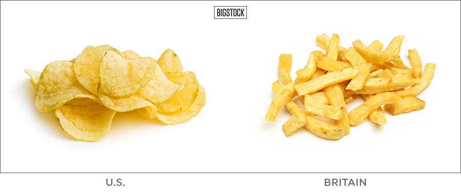  20 BRITISH WORDS THAT MEAN SOMETHING TOTALLY DIFFERENT IN THE U.S. chips 