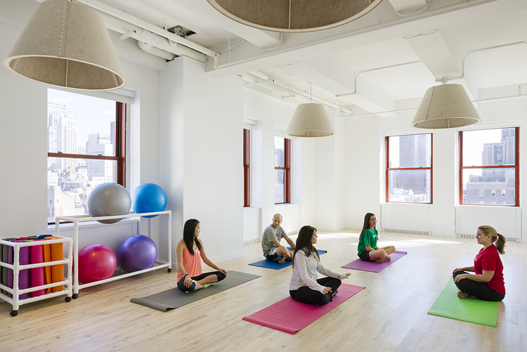  Our well-lit yoga room is the perfect place to stretch and recharge. Photo:  Bilyana Dimitrova  