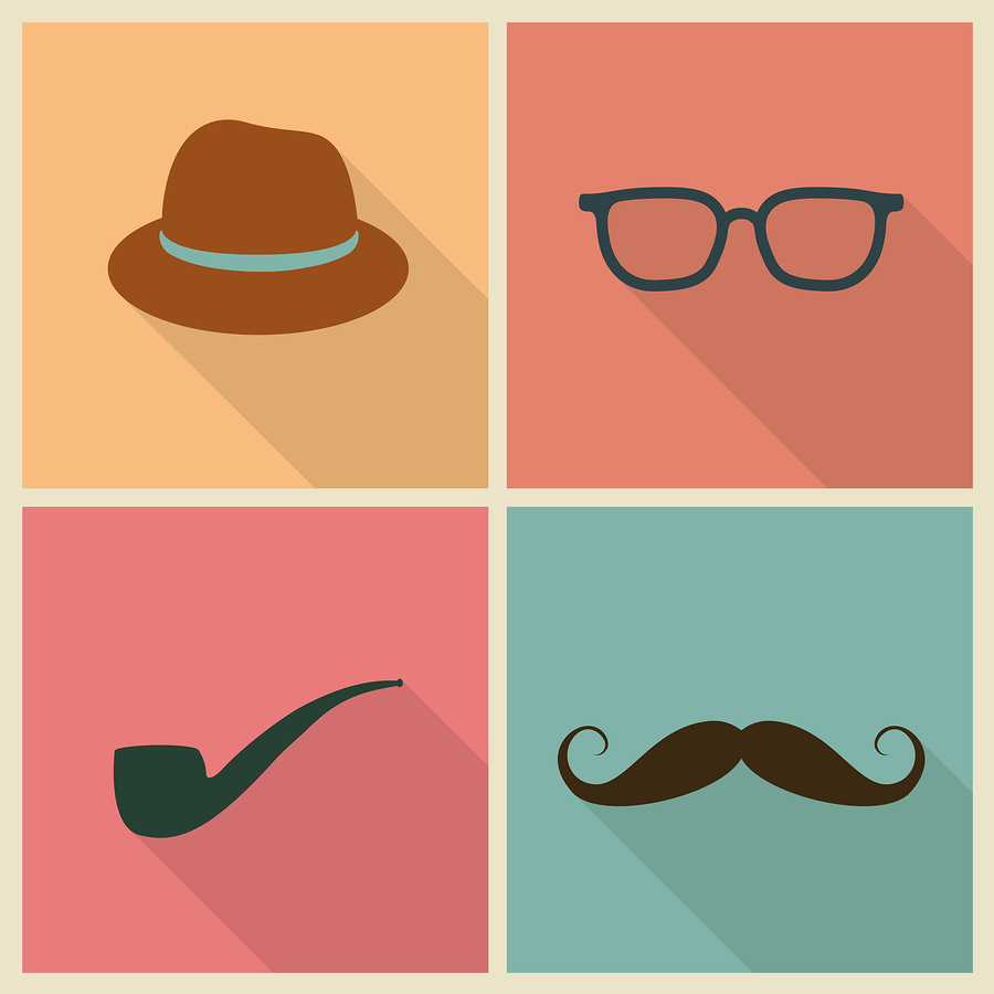  Stock illustration of Father's Day flat icons.  